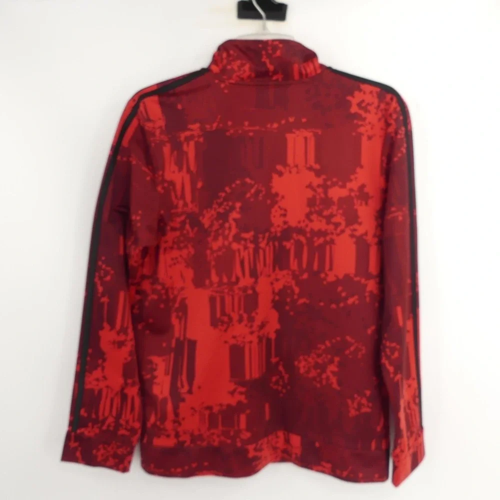 Adidas Jacket Red Black AG6416 Full Zip Track Top Soccer Athletic Boy's XL 18/20